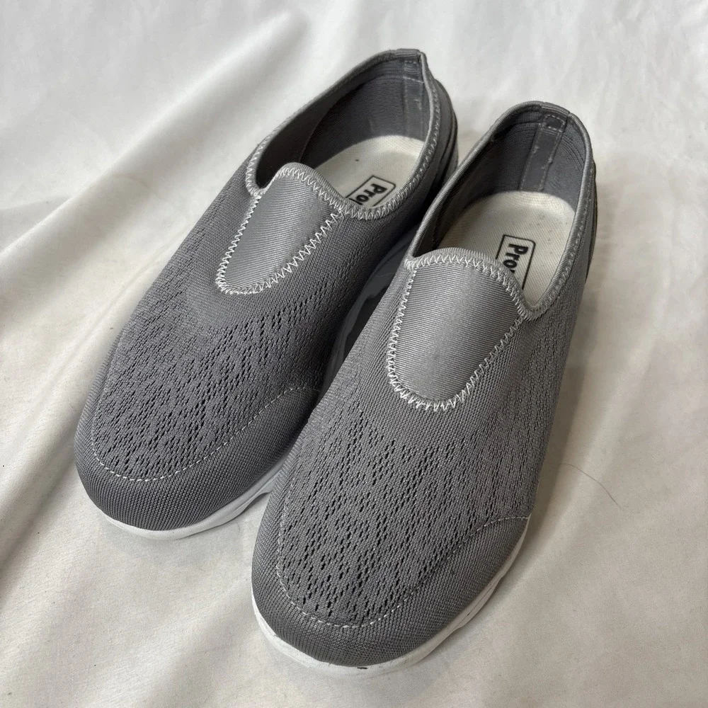 Propet Travelactiv Silver Gray Slip On Walking Sneaker Size‎ 7.5 W5104 Comfort